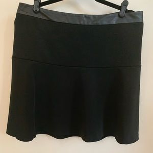 Leather Waisted Scuba Knit Skirt